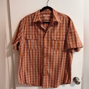 Wind River Outfitting CO Plaid Short Sleeve Button Up Shirt Men's Size Large